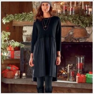Sundance Jillian black super fine merino wool and silk sweater dress M